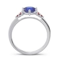thumbnail image 4 of Diamond-Capitals 2.15 Carat Round Cut Blue Sapphire & Garnet Gemstone Beautiful Bridal Ring for her in Solid 18K White Gold Size 7, 4 of 7