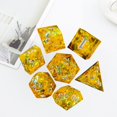 thumbnail image 4 of 7/Set Transparent Glitter Paper Polyhedral s Set RPG Set for Playing Entertainment Board Game RPG , azul Amarillo CUTICAT Dados poliédricos, 4 of 7