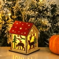 Christmas Clearance Christmas Wood House Hanging Ornament with Light