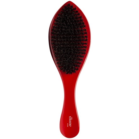 Diane Prestige 100% Medium Boar Curved Oval Wave Hair Brush, Red
