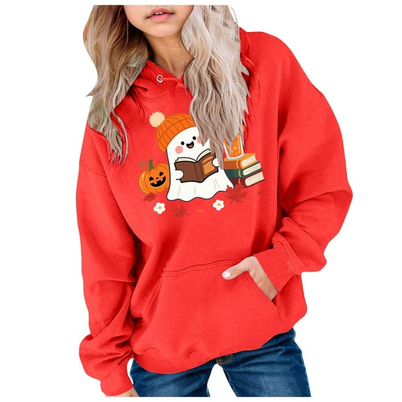 KPOPLK Girls Zip Up Hoodie Jacket Toddler Unicorn Rainbow Sweatshirt Kids Hooded Coat Casual Outerwear Size 2-44 Years(13-14 Years,Red)