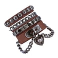 thumbnail image 1 of Pulseras para mujer, regalos para mujer, pulsera de corazón multicapa, pulsera de cuero para pareja, pulsera de cuero para hombre, pulsera A, 1 of 3