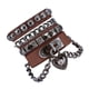thumbnail image 1 of Pulseras para mujer, regalos para mujer, pulsera de corazón multicapa, pulsera de cuero para pareja, pulsera de cuero para hombre, pulsera A, 1 of 3