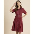 thumbnail image 2 of Moomaya Women's Shirt Dress, Short Sleeve Classic Collar Formal Cotton Dress, 2 of 8