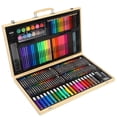 thumbnail image 2 of Kit de dibujo para niños, juego de pintura con caja de madera, lápiz de acuarela de plomo de Color Pastel al óleo, 2 of 5