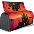 thumbnail image 2 of Happy Halloween Witch Castle Moon Mailbox Covers, Magnetic Post Box Cover Wraps Large Size 25.5x21 Inches for Garden Yard Decor, 2 of 7