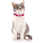 VATENIC Leather Fashion Cat Collar with Rhinestones, 7.87 - 9.84 in, 2 Piece