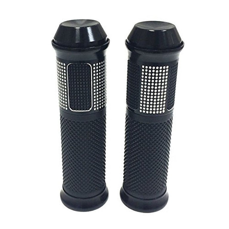 Bike It Chrome Rail Type Motorcycle Handlebar Grips – 22mm (7/8") For Scooters & Bikes