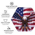 thumbnail image 3 of Fuzoiu USA Eagle with Spread Wings Print Leather Coasters Set,Drink Coasters Set of 4,for Tabletop Protection, Durable PVC Coasters,Home Décor and Housewarming Gift-Hexagon, 3 of 6