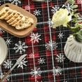 thumbnail image 4 of Christmas Tablecloth 60×60 Inch Round, Black Red Plaid White Snow Washable Table Cover for Party Picnic Dinner Decor, 4 of 6