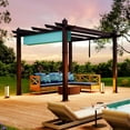 thumbnail image 3 of WildBreak Outdoor Pergola 13 x 10 Feet, Reinforced Frame, with Adjustable Canopy, Gray & Teal, 3 of 9