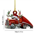 thumbnail image 4 of New Christmas Ornaments, Christmas Truck Fire Engine Excavator Theme Acrylic Creative Pendant, Christmas Tree Ornaments Indoor and Outdoor Christmas Home Decor Car Interior Christmas Keepsake, 4 of 4