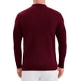 thumbnail image 3 of Camisa polo de punto de negocios de color sólido de manga larga para hombre XL burdeos, 3 of 6