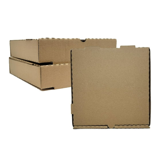 50 Pack Corrugated Pizza Box - Kraft Cardboard Various Sizes Available (14" x 14")