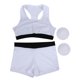 thumbnail image 4 of Moda mujer gimnasio deportes fitness yoga entrenamiento sujetador pantalones cortos traje conjunto blanco XL, 4 of 8