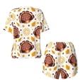thumbnail image 6 of Rocae Fall Turkey for Two Piece Sleepwear Pajamas Sets for Women Soft Short-Sleeved Pjs with Lounge Shorts Medium, 6 of 9