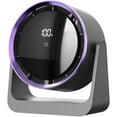 thumbnail image 1 of Modern USB Rechargeable Electric Fan with 5-Speed Adjustment, Quiet Invisible Blades, LED Display, Tilt Function - Portable ABS Desktop Fan for Bedroom, Office, Dormitory - Gray, 1 of 6