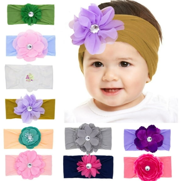 10-Piece Toddler & Baby Girl Headband Set – Lace Bow Flower Hair Bands for Stylish Accessories TIKA