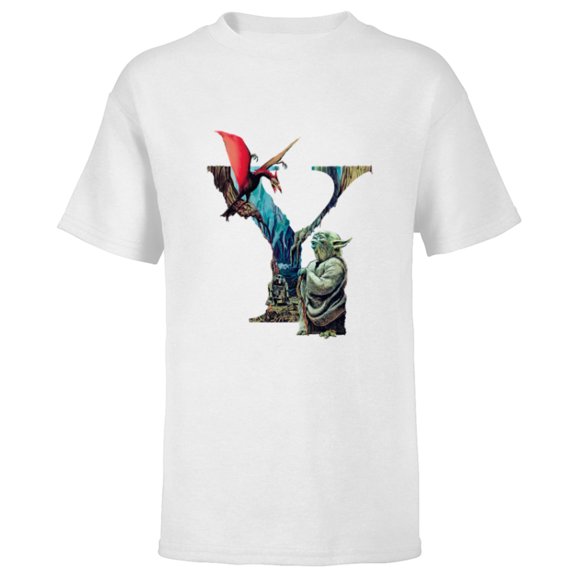 Star Wars “Y is for Yoda” Ralph McQuarrie Dagobah Painting - Short Sleeve T-Shirt for Kids - Customized-White