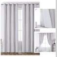 thumbnail image 2 of suxuMhao Hollow Star Curtains with Gauze, 2 Pieces 52×84IN, Curtains for Living Room/Bedroom, Black Out Sheer Perforated Curtain, Gray White + White, Polyester & Lace, 2 of 5