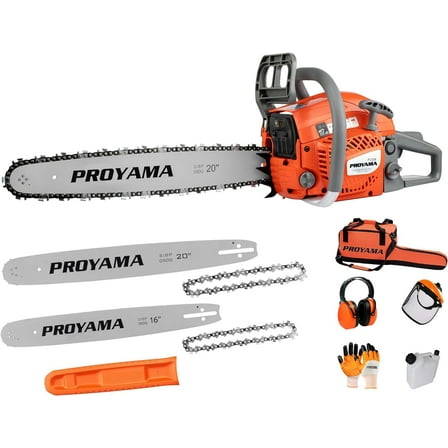 PROYAMA 58CC 2-Cycle Gas Powered Chainsaw, 16-Inch Top Handle Chain Saw, Gasoline Chainsaw 20-Inch for Tree Wood Cutting