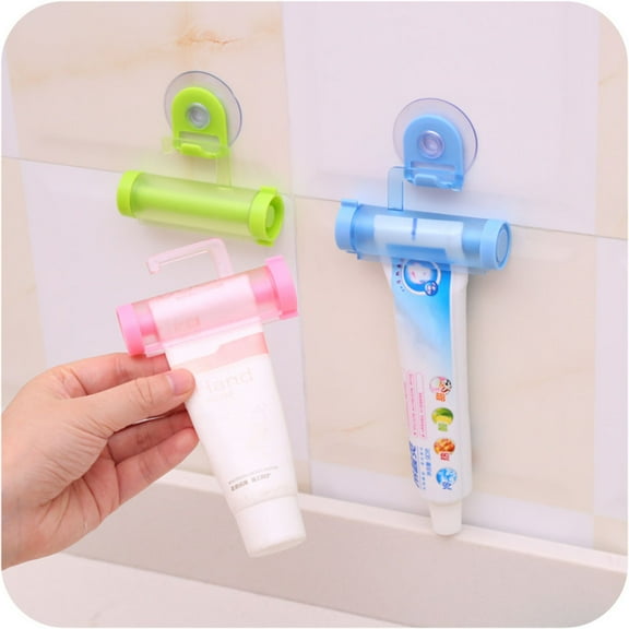 COSMOBETTY 1Pcs Toothpaste Squeezer Roller Blue Rectangular Ergonomic Design for Household Daily Use Bathroom