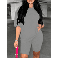 thumbnail image 2 of Two Piece Set For Women Summer Sweatsuits Short Workout Jogger Sets Matching Tracksuit Gray M, 2 of 5
