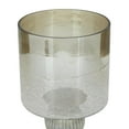 thumbnail image 4 of DecMode Brass Glass Handmade Turned Style Pillar Hurricane Lamp with Faux Mercury Glass Finish, 4 of 8