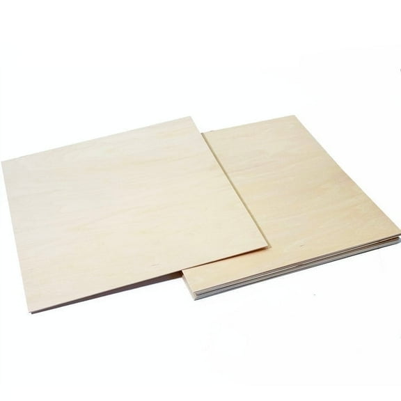 Basswood Plywood Sheets 1/16 Inch – 12x12 Unfinished Wood Sheets for Crafts, Laser Cutting, DIY – 10 Pack