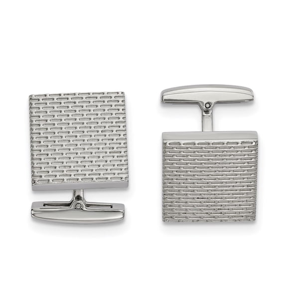 Chisel Stainless Steel Polished Textured Square Men's Cuff Links