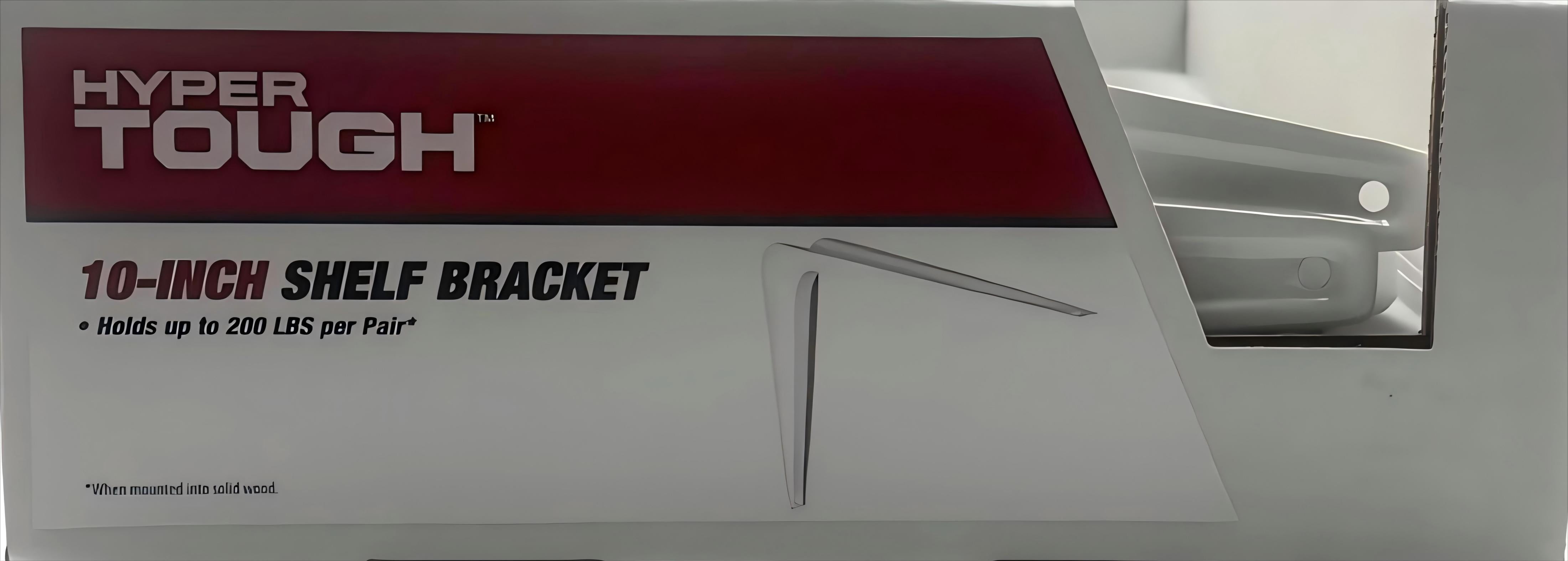 Hyper Tough 8 inch x 10 inch Shelf Bracket White