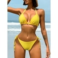 thumbnail image 4 of BUTYKENNI 2 Piece Sexy Women's Swimsuits Yellow Thong String Bikini Sets for Women Triangle Halter Bikini Low Waist Bathing Suit Swimwear S-XL, 4 of 6