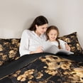 thumbnail image 5 of Homewish Spooky Halloween Skull 7-Piece Twin Bedding,Baroque Goth Floral Bedding Comforter Set,Golden,Black Reversible, 5 of 8