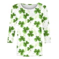 thumbnail image 4 of YWDJ St Patricks Day 3/4 Length Sleeve Womens Tops Green Crew Neck Polyester Casual St. Patricks Day Blouse Tops for Irish Themed Gifts 2XL, 4 of 5