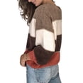 thumbnail image 4 of Pull Ample à Manches Longues Automne Hiver pour Femmes, Pull-Over, Haut à Rayures Color Block, 4 of 7