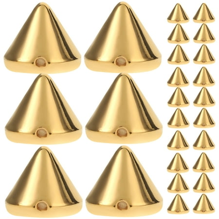 

Hemoton 100pcs Bullet Cone Spike Acrylic Bead Punk Rivet Bracelet Spacer Beads Jewelry Accessary (Golden)
