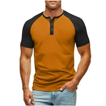 FAIWAD Mens Muscle Shirts Color Block Short Sleeve Button Down Tops Slim Casual Summer Golf Workout Athletic Tops