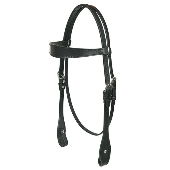 Hilason Western Horse Genuine Leather Headstall Bridle Engraved GS Concho Black