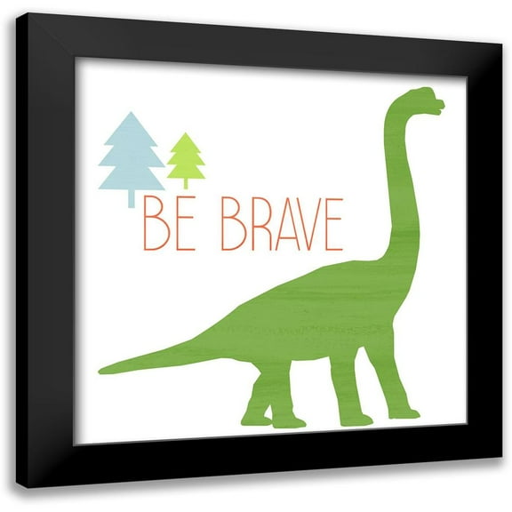 Kimberly, Allen 12x12 Black Modern Framed Museum Art Print Titled - Dino Brave 1