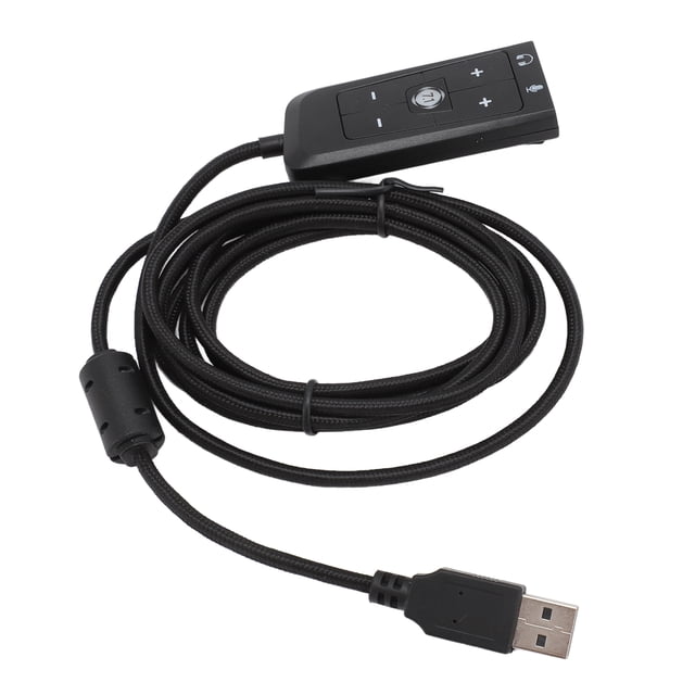 USB To 3.5mm Jack Audio Adapter, LED Indicator Immersive Sound USB To Aux Cable 2m Length for PC for