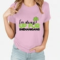 thumbnail image 3 of St. Patrick's Day Graphic Tees for Women Trendy Irish Tshirts Tops Short Sleeve FestivalLeaf Clover Summer Shirts(Pink XL), 3 of 3