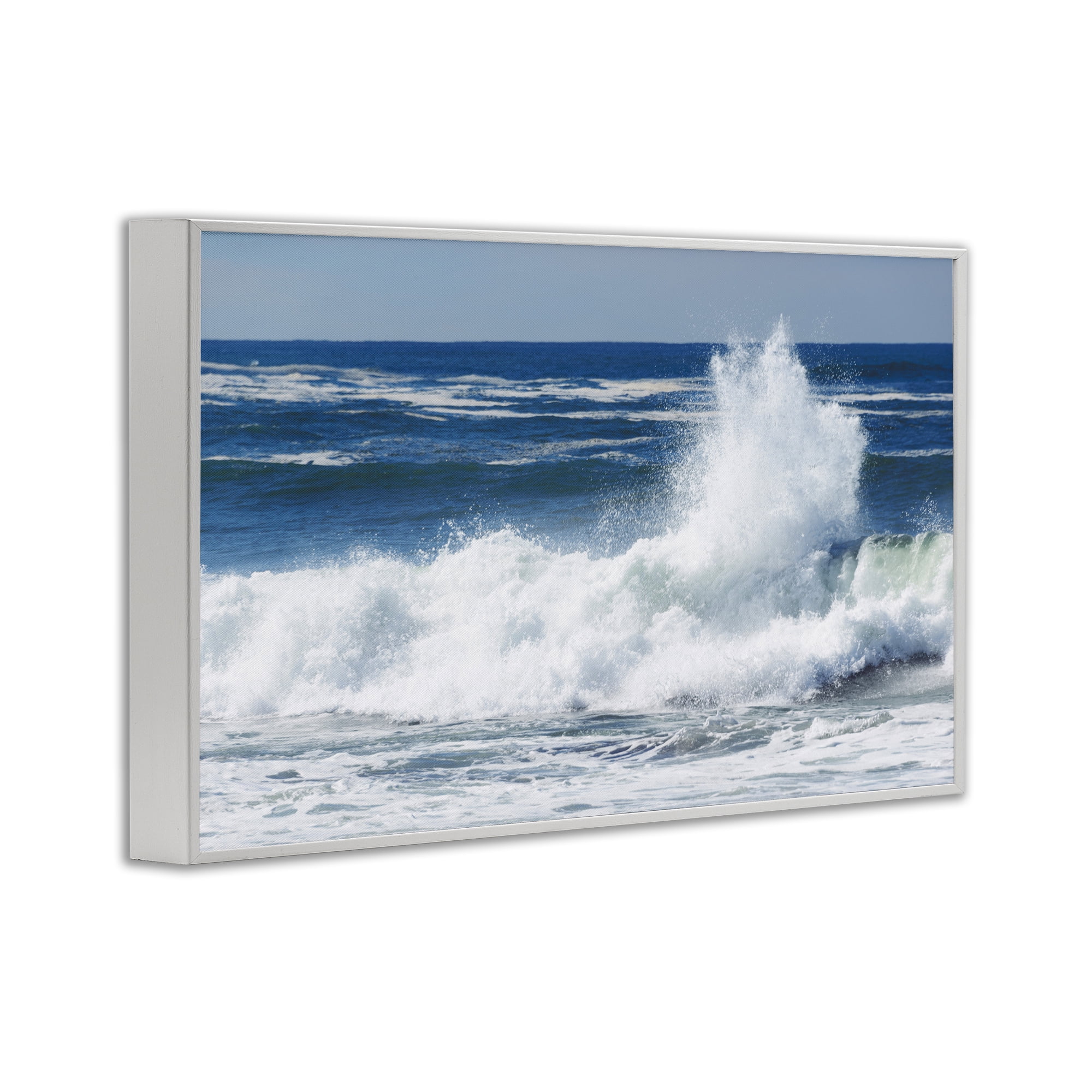 Stupell Industries Crashing Waves Splash White Framed Giclee Art, design by JLM Photographs