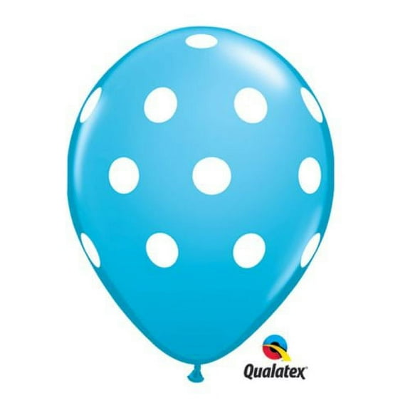 Burton & Burton 11" Robin's Egg Blue Polka Balloon, 50 Pack