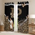 thumbnail image 2 of Manfei Cheetah Monogrammed P Blackout Curtains,Kawaii Bowknot Butterfly Curtains Pack of 2 (42x84 Each),Black Brown, 2 of 6