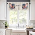 thumbnail image 2 of nqOlkjepod 4th of July Farmhouse Short Window Curtain Valances, Red Striped Red Love Heart Navy Independence Day Rod Pocket Kitchen Valances for Living Room Bedroom Bathroom Cafe, 42" x 12", 2 of 8