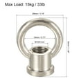 thumbnail image 2 of Uxcell 1.14"x1.38" 15kg Load M10 Thread Ring Shape Female Loop Eye Nut Zinc Alloy Silver Tone 2pcs, 2 of 5