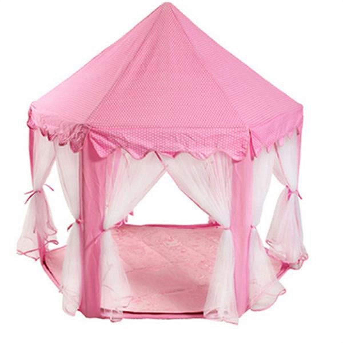 1 Set Princess Tent Girls,Pink Tent with Star LED Lights,Princess Castle Pretend Play,Kids Playhouse for Indoor & Outdoor,Birthday Play Tents Toy Gifts for Children