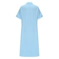 thumbnail image 7 of Ashirexll Womens Summer Dresses, Casual Dresses for Women, Solid Color Casual Short Sleeve Button Front Shirt Dress, 7 of 7
