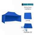 thumbnail image 3 of Ilios Innova | Toldo Plegable Azul 3x4.5 con Paredes Laterales, Impermeable y Resistente al Calor, Velcro de Ajuste, Ideal para Exterior., 3 of 9