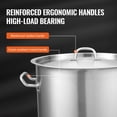 thumbnail image 5 of 42 Qt Stainless Steel Stock Pot with Lid - Heavy Duty Commercial Grade, Multipurpose Cooking Pot for Soup, Pasta, Sauce - Sanding Finish, Ideal for Large Groups & Events, Silver, 5 of 8